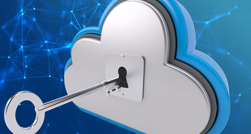 An Opus Interactive blog post image of a cloud icon with a lock and key.